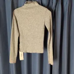 Dazy グレー リブニット タートルネック 長袖