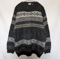 Linea AZZURA　フェアガイルニット　アルパカ　グレー　48　古着