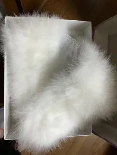 ホワイトファー付きショール