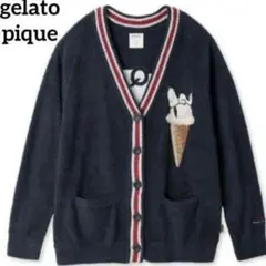 新品 ジェラートピケ スヌーピー コラボ カーディガン ネイビー アイスクリーム