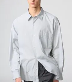 ユニクロC ブロードオーバーサイズシャツ/ストライプ グリーン XL