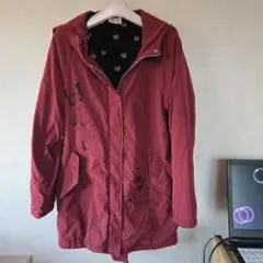 【最終価格】スカラーscolarロングコートM長袖ファー裏地ボルドーワインレッド