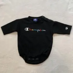 Champion ブラック 長袖ロンパース 70