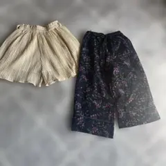 ハーフパンツ 2点セット アイボリー ネイビー　130cm