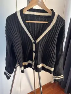 即購入可☆GRL バイカラーVネックニットカーディガン[at1606]