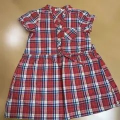 Branshes チェック柄 半袖ワンピース 120