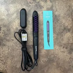 DAFN ブラシヘアアイロン ブラック・パープル