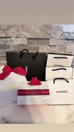 DiorとChanel イブサンローラン　ショップ袋セット