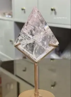 値下げ レア 高品質 ピンククォーツ ピンクアゼツライト 菱形 スタンド 