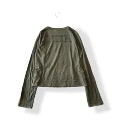 DIESEL ディーゼル ロゴ 刺繍 コットン クルーネック ロンT カーキ M