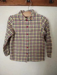 USED★MIKI HOUSE チェック柄長袖シャツ ③-1