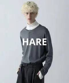 【HARE】メランジヘンリーネックプルオーバー ブルー FREE 【完売品】のサムネイル