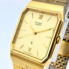 電池新品 CITIZEN シチズン ゴールド スクエア ヴィンテージ 腕時計