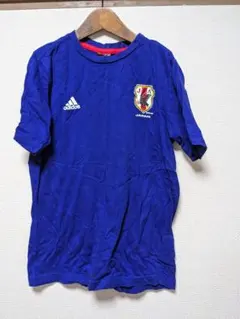 美品 adidas 日本代表 サッカーTシャツ 青 150