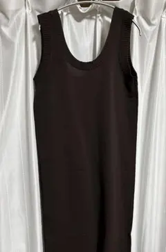 新品　ノースリーブロングニットワンピース ダークブラウン　タグなし