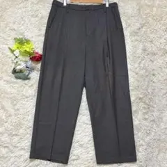 【センスオブプレイス】テーパードパンツ グレー(M)千鳥柄 オフィス 通勤