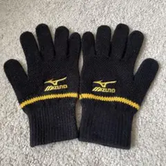 MIZUNO ミズノ ニットグローブ 手袋 ブラック×イエローのサムネイル