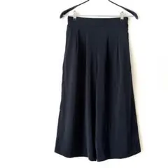 パンツ　M ズボン　スラックス　ワイドパンツ　ネイビー　ビジネスからプライベート