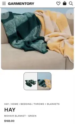 HAY MOHAIR BLANKET イエロー　大判　ビッグ　大きい