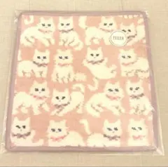 【WEB完売品】フェイラー モフモフネコチャン ハンカチ ペールピンク