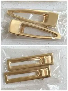 シリコン型対応ヘアクリップ4個　スクエア&トライアングル