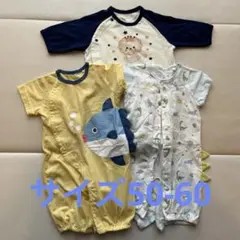2wayオール ロンパース 半袖2枚長袖1枚 50-60cm 男の子