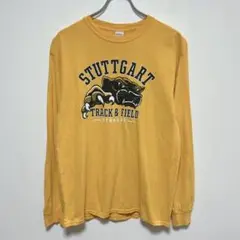 ギルダン　ロングスリーブTシャツ　ブラックパンサー　グッドデザインプリント
