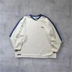 adidas アディダス スウェット 万国旗タグ 裏ボア XXL 生成り×ブルー