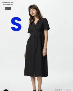 【完売品】リネンブレンドVネックワンピース 半袖 UNIQLO