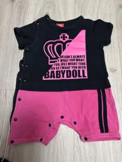BABYDOLL 王冠プリント ショートオール 80
