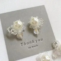 オープン記念価格！【ガラスビーズ×パールピアス/イヤリング】普段使いデート結婚式