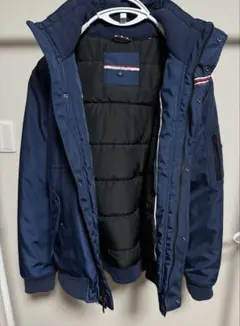 TOMMY HILFIGER ダウンジャケット　ネイビーブルー　XL フード付き