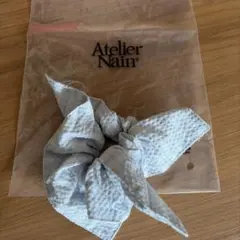 Atelier Nain 水色リボンヘアアクセサリー♡シュシュ