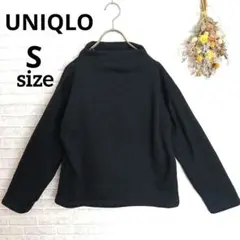 【UNIQLO】ニットフリースモックネックプルオーバー ブラック