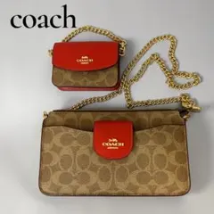 人気 COACH コーチ シグネチャー クロスボディ ポーチ ショルダー