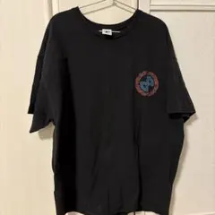 ブラック Tシャツ ロゴ刺繍 グラフィックプリント