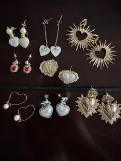 ハート型　両耳用　ピアスセット