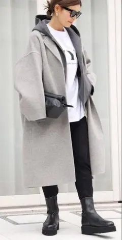 2026年最新】ウールアンゴラリバーコート deuxieme ネイビーの人気