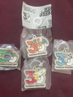 ポケモン30周年メタルチャームめじるしアクセサリー ピカチュウ リザードン