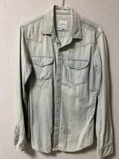 AMERICAN EAGLE デニムシャツ 淡いブルー Sのサムネイル