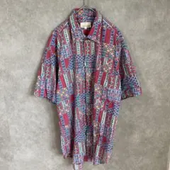 TRUSSARDI トラサルディ　花柄シャツ　カントリー調　Lサイズ 半袖のサムネイル