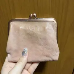 genten 二つ折り財布 ピンク