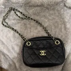 新品未使用品　ノベルティー　CHANEL ブラックレザー ショルダーバッグ