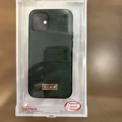 新品未使用品　iPhone12 mini グリーン　レザー型押し調　スマホケース