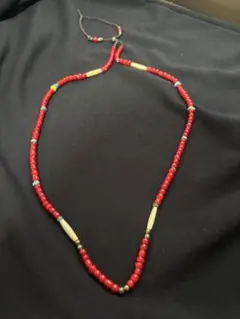 インディアンジュエリー　アジアンジュエリー　レッドビーズネックレス