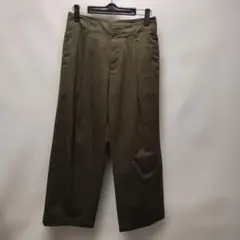 ユニクロ オリーブストレッチ チノワイドパンツ ウエスト64cm ヒップ91cm