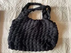 バッグ　ポコポコバッグ　軽い ブラック　黒　新品未使用　エコバッグ　ハンドバッグ