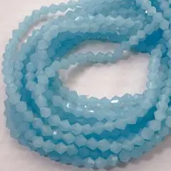 xk655/SALE！ガラスビーズ◇ソロバン形　水色　10連