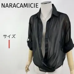 ナラカミーチェ NARACAMICIEジョーゼットブラウス 透け感カシュクール風のサムネイル