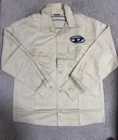 DIESEL オーバルDロゴ 刺繍コットン ボタン ワークシャツ